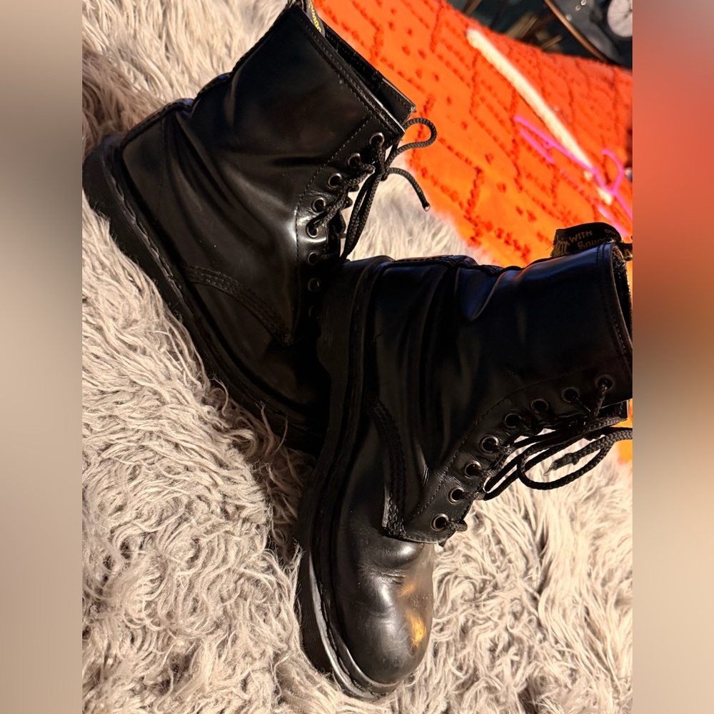Dr. Martens Black Leather Lace-Up Boots